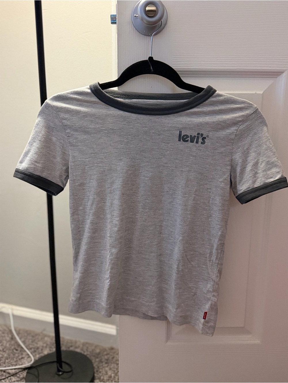 Levi's Light Gray Tee with Dark Gray Trim - Short Sleeve